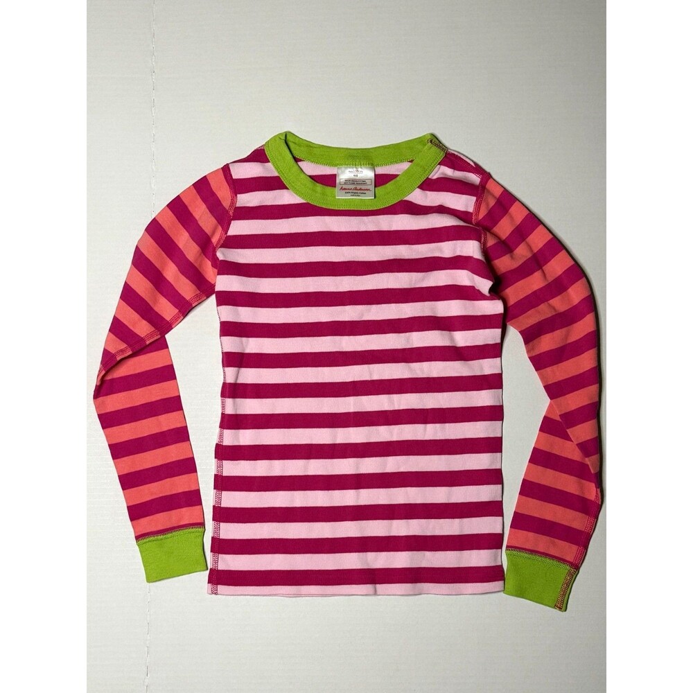 Hanna Andersson Long John Pajama Top • Girls 130 / US 8 • Pink Stripes 🍉
